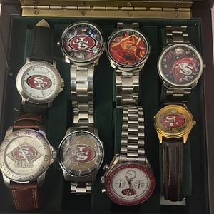 Watch box with 49ers watches in it